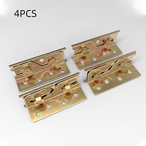 Bed Rail Brackets 4Pcs Bed Frame Brackets For Rails Heavy Duty Non Bed Frame Hardware Kit For Wood Bed Connectors Hold Plates For Headboards Footboards #TOP3