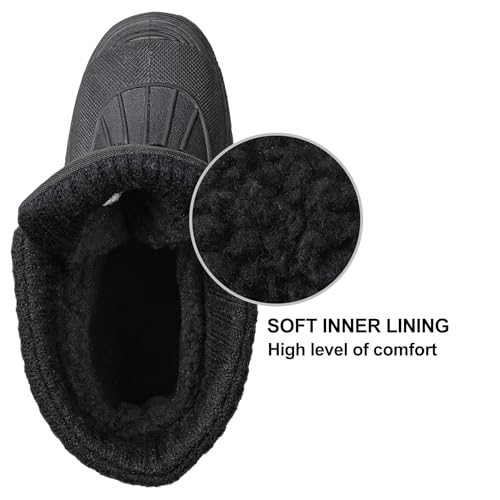 Knixmax Outdoor Winterstiefel Damen Warm Gefütterte Schneestiefel Winterschuhe mit wasserdichtem Obermaterial und rutschfesten Sohlen Geeignet für die Schneesaison im Winter Schwarz EU39