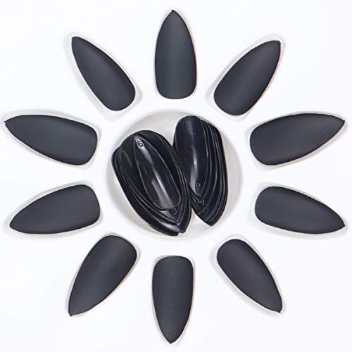 Fercaish 24Pcs Fashion False Nails, 12 Different Sizes Solid Color Fake Nails Acrylic Nail Art Accessories Long Full Cover Nails Artificial Nail Decoration for Women and Girls