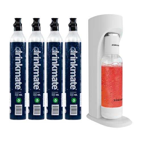 OmniFizz - Máquina para hacer agua con gas y refrescos, carbonata cualquier bebida, paquete de cuatro cilindros