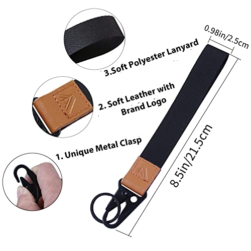 Xiangxing 2 Pack Black Wrist Lanyard For Keys, Hand Wristlet Strap Keychain Holder With Key Rings For Men And Women #TOP1