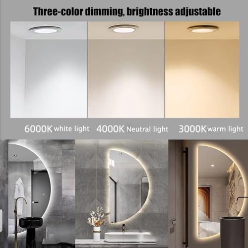 Miroir salle de bain LED moderne avec variateur et anti-buée - 7