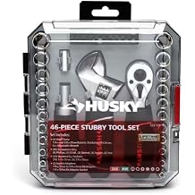 Husky 1/4 in. and 3/8 in. Stubby Ratchet and Socket Set 46-Piece