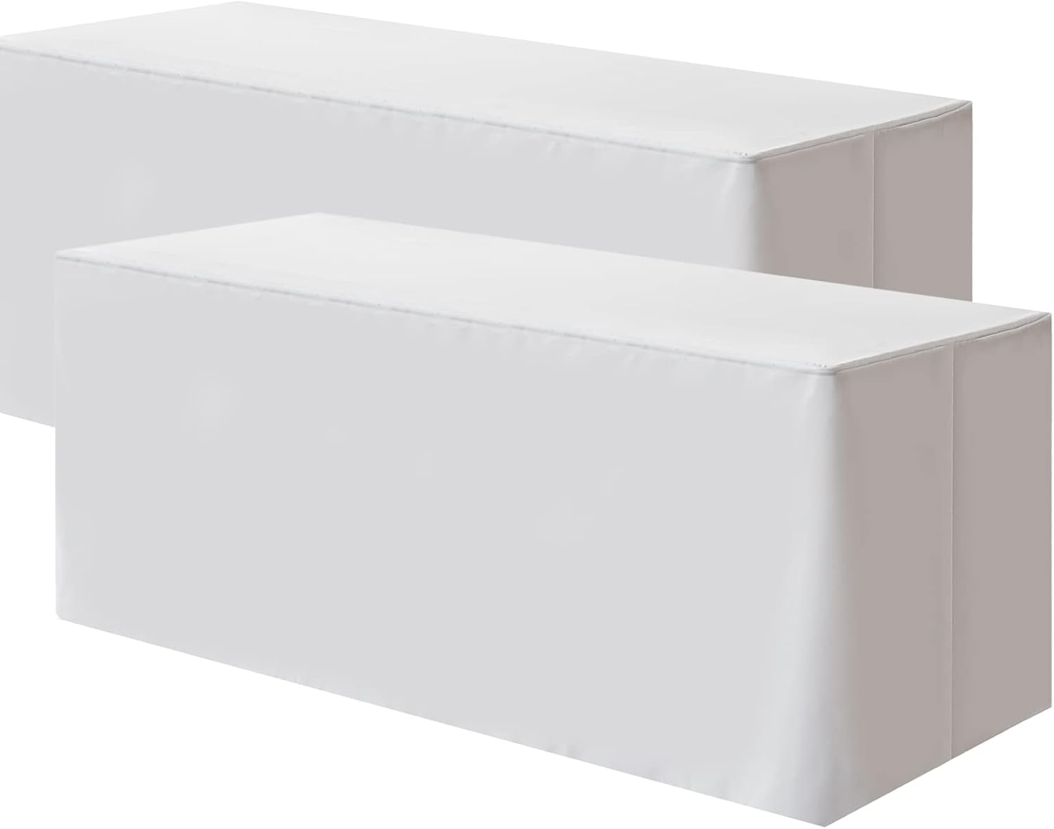 Hstbgdlk 2 Pack Fitted White Table Covers for 6 Foot