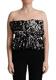 aniye by yoox Sleeve type: Senza maniche Aniye By Elegante senza spalline paillettes Top Donna, nero, 78
