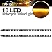 Partsam 1pc 18LED Turn Signal LED Strips Light Bar Motorcycle LED Blinker Backup License Plate Amber Strip Light Replacement for Honda Kawasaki