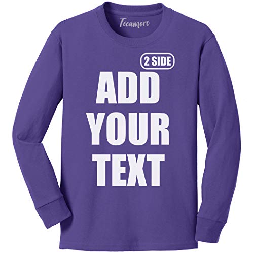 Custom T Shirt for Boys Girls Youth Add Your Text Front Back Side Personalized Long Sleeve T-Shirt