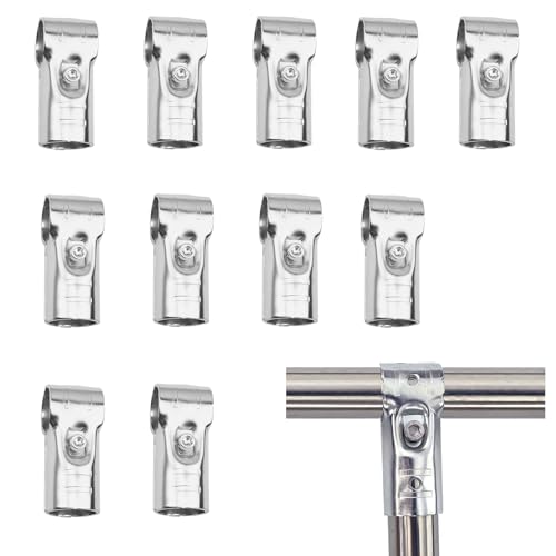 12 Pack 1 Inch T Pipe Clamps, Heavy-Duty Galvanized Steel T Pipe Connectors