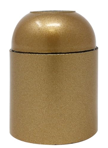 Portalámparas E27 dorado liso, diseño elegante, adecuado para iluminación decorativa y funcional en diversas estancias.