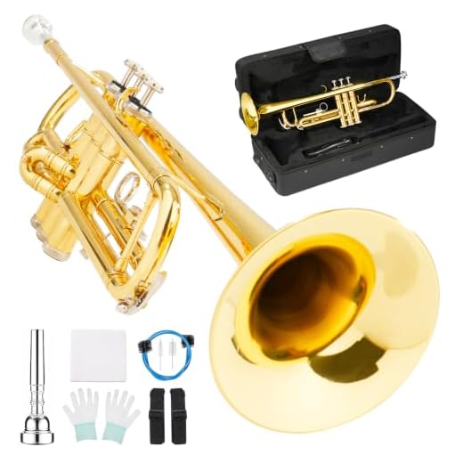 LeSage Bb Standard Trumpet Set for Beginner, Brass Student Trumpet Gold