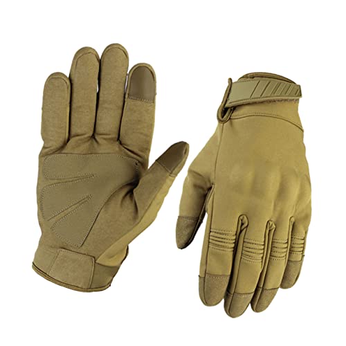VANZACK Men's Bicycling Gloves Tan Riding Gloves Fleece Lining for Outdoor Sports
