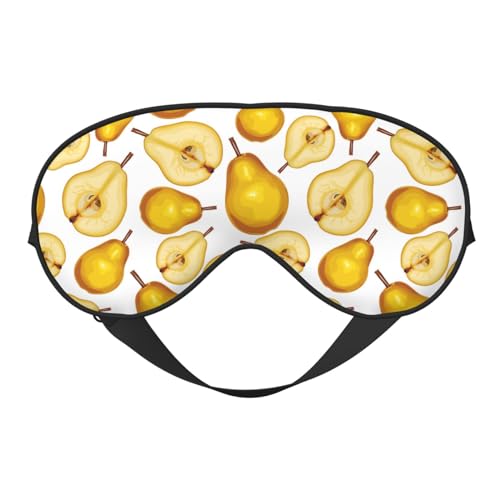 Antifaz para dormir para mujeres y hombres, bonita pera dorada con hebilla ajustable, máscara de viaje para dormir, máscara de dormir, máscara de dormir suave para mujeres y hombres, divertidas vendas
