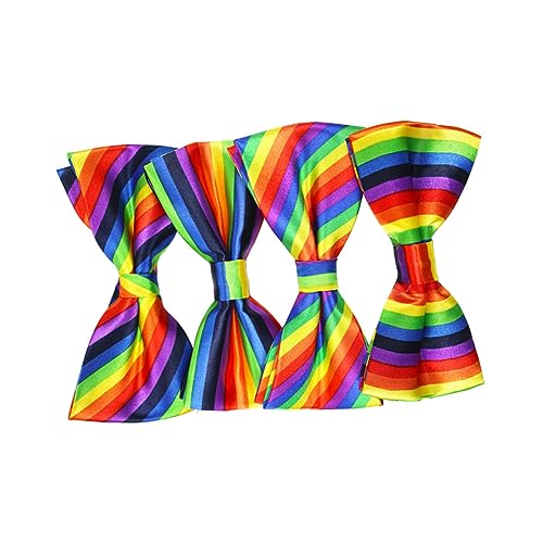 Veemoon 4pcs Colorful Bow Ties for Adults Stylish Masquerade Costume Accessories Durable and Comfortable Party Supplies for Carnival and Special Events