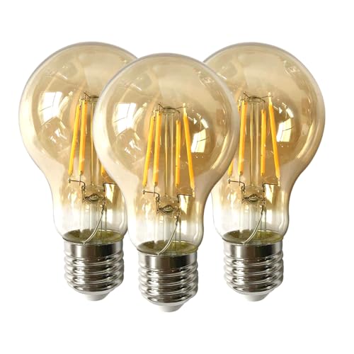 Linqzxz Ampoule LED Vintage E27 10W A60, Blanc Chaud 2300K, Lot de 3