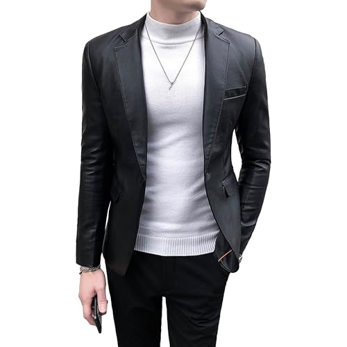 Chaqueta de cuero para hombre estilo biker y casual miniatura 1