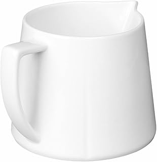 Sizikato White Porcelain Sauce Pitcher, 25oz Serving Pitcher for Salads and Steaks