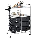 Ce chariot de service est idéal comme meuble de rangement complémentaire dans une salle de bain ou les toilettes, mais peut également sutiliser dans un bureau, une chambre ou pour la cuisine!