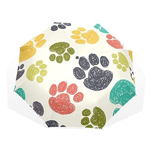 Parapluie pattes de chien compact anti-retournement pour sac à main et dos