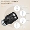SURAIELEC Light Sensor Socket, Dusk to Dawn Sensor Socket, Adjustable Sensor Orientation, E26 E27 Base Bulb Adapter for Outdoor Lighting Fixtures, Black, UL Listed, 4 Pack