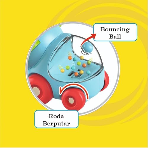 Image of ToyBharat Pop Pop Lion and Elephant (Set of 2) Free Wheel Toy Features Vibrant Multicolour Designs and Smooth Battery-Free Rolling Action. Perfect for Kids Ages 1 to 6, Active Play