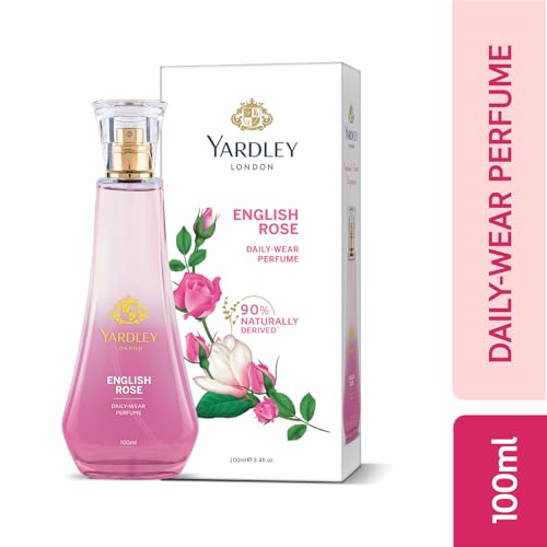 Image of Yardley London English Rose Perfume for Women, 100ml - 90% Naturally Derived, Floral Daily Wear Spray | Rose & Musk Fragrance