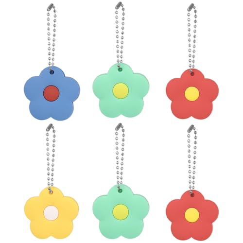 LOORGVEL Fundas de Silicona para Llaves de Casa 6 Piezas, Diseño de Flor Grande, de Llaves Reutilizables y Fáciles de Colocar, Cubiertas para Identificación Rápida y Estilo Aleatorio
