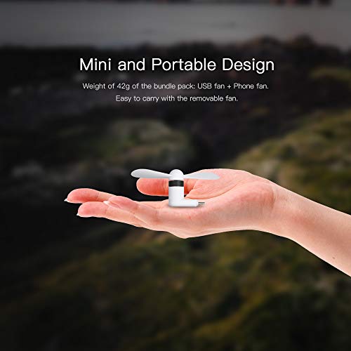 Docooler Mini Ventilador USB + Tipo-C Ventilador de Telefone Portátil Ventilador de Refrigeração Fle