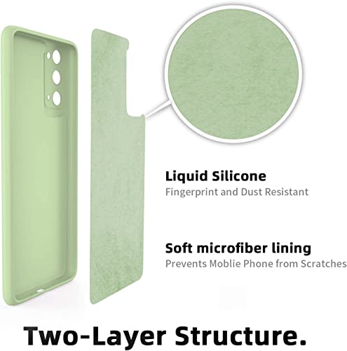 Image of DIZORO Microfiber Candy Case Compatible for Samsung S20 Smooth Touch Cushion Liquid Soft Silicone Gel Rubber Phone Cases Non-Slip Full Body Protective Shockproof Back Cover (Matcha Green)