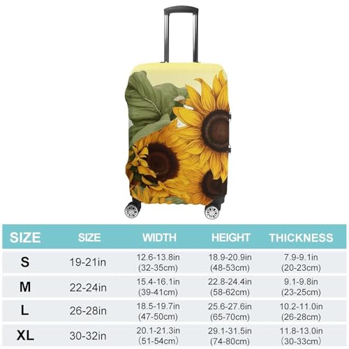 Sunflowers Floral Luggage Cover Elastic Suitcase Protector Case Anti-Scratch Washable Baggage Covers Protector For Traveling, Aircraft Consignment M2