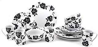 Creative Tops DSC1105 16-Piece Vivienne Dinner Set - White/Black, Service for 4