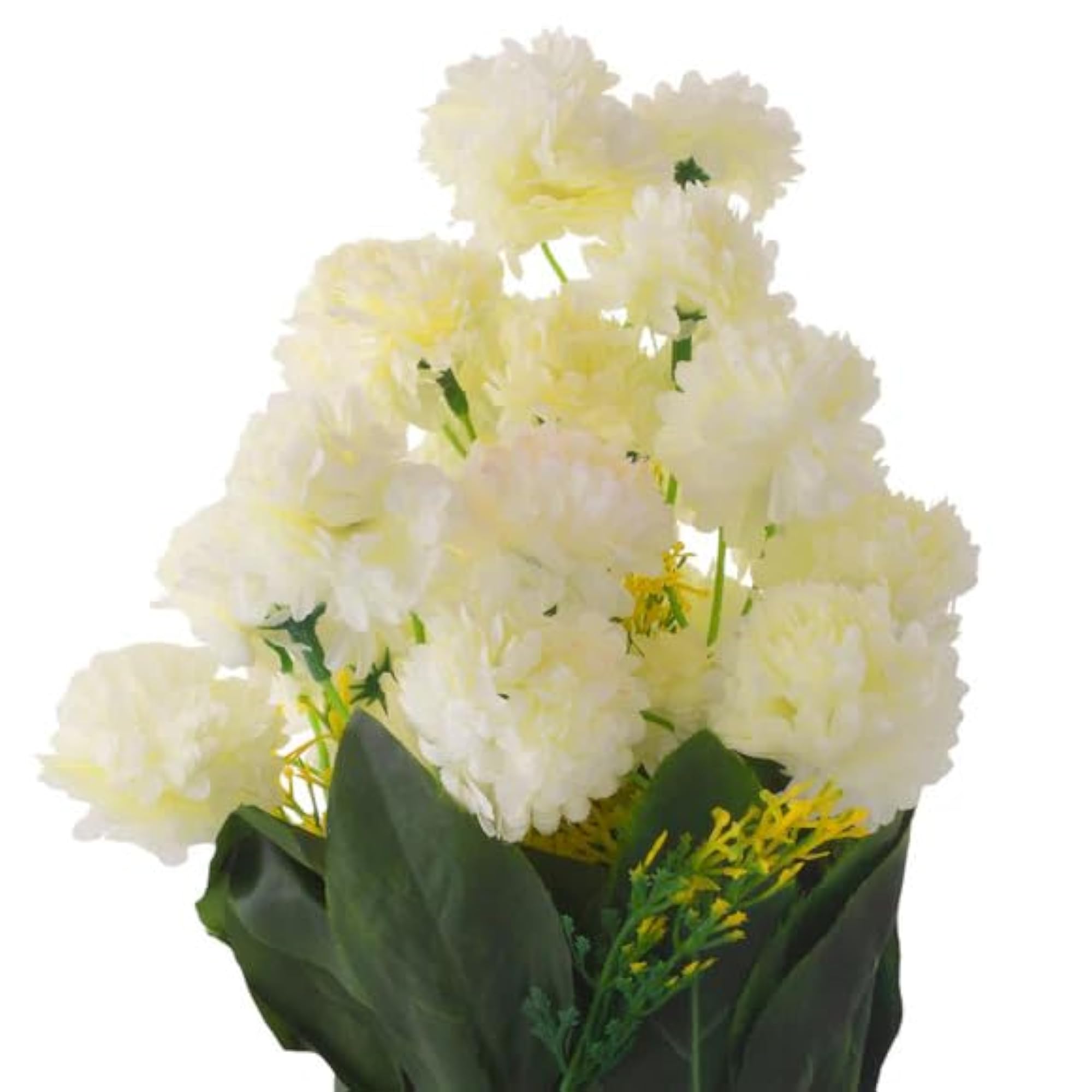 Artificial White Carnation Flower Plant with Pot