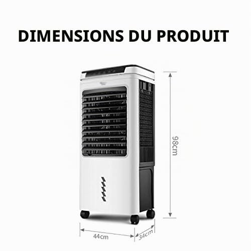 Refroidisseur d'air portable 40L LED 3 vitesses minuterie 24H à distance 16000 BTU