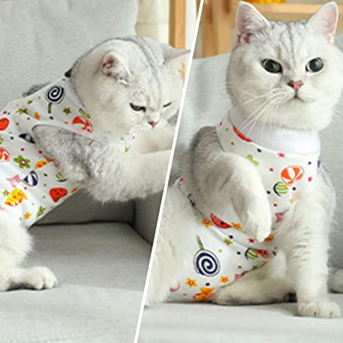 Image of Cat Recovery Suit, 1 Pack Soft Cotton Cat Wound Surgery Recovery Suit After Surgery Wear for Cats, S