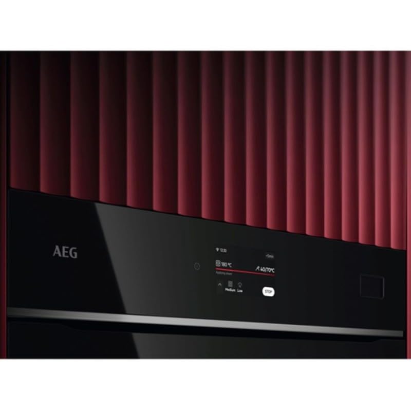 AEG TB8SB73ZAB Multifunktionsofen, 70 l, Dampfreinigung, 25 Funktionen, 119 automatische Programme, Thermalsonde, Dampfgaren, Touchscreen, Teleskopschienen, WLAN-Konnektivität, Schwarz