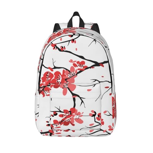 delicate cherry blossoms print Duffel Bag, Lightweight Duffel Bag, Casual Backpack, 17.7 x 6.3 x 12.2 inches