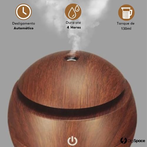 Umidificador de Ar Ultrassônico Usb Difusor de Aroma e Óleo Essencial Elétrico Purificador Aromatiza