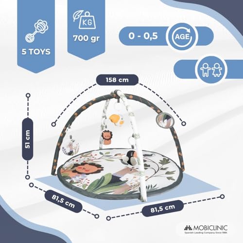 Mobiclinic 2 en 1 Gimnasio bebé + Alfombra de juegos