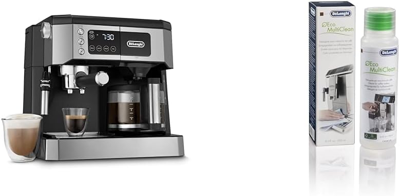 De'Longhi All-in-One Combination Coffee Maker & Espresso Machine + Advanced Adjustable Milk Frother & Universal Espresso Machine Cleaner for Frother/Steam Wand
