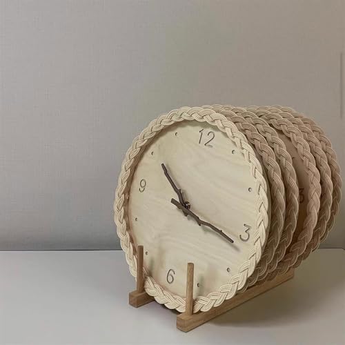 Reloj de pared de ratán creativo digital para decorar un salón moderno o dormitorio de B&B 3