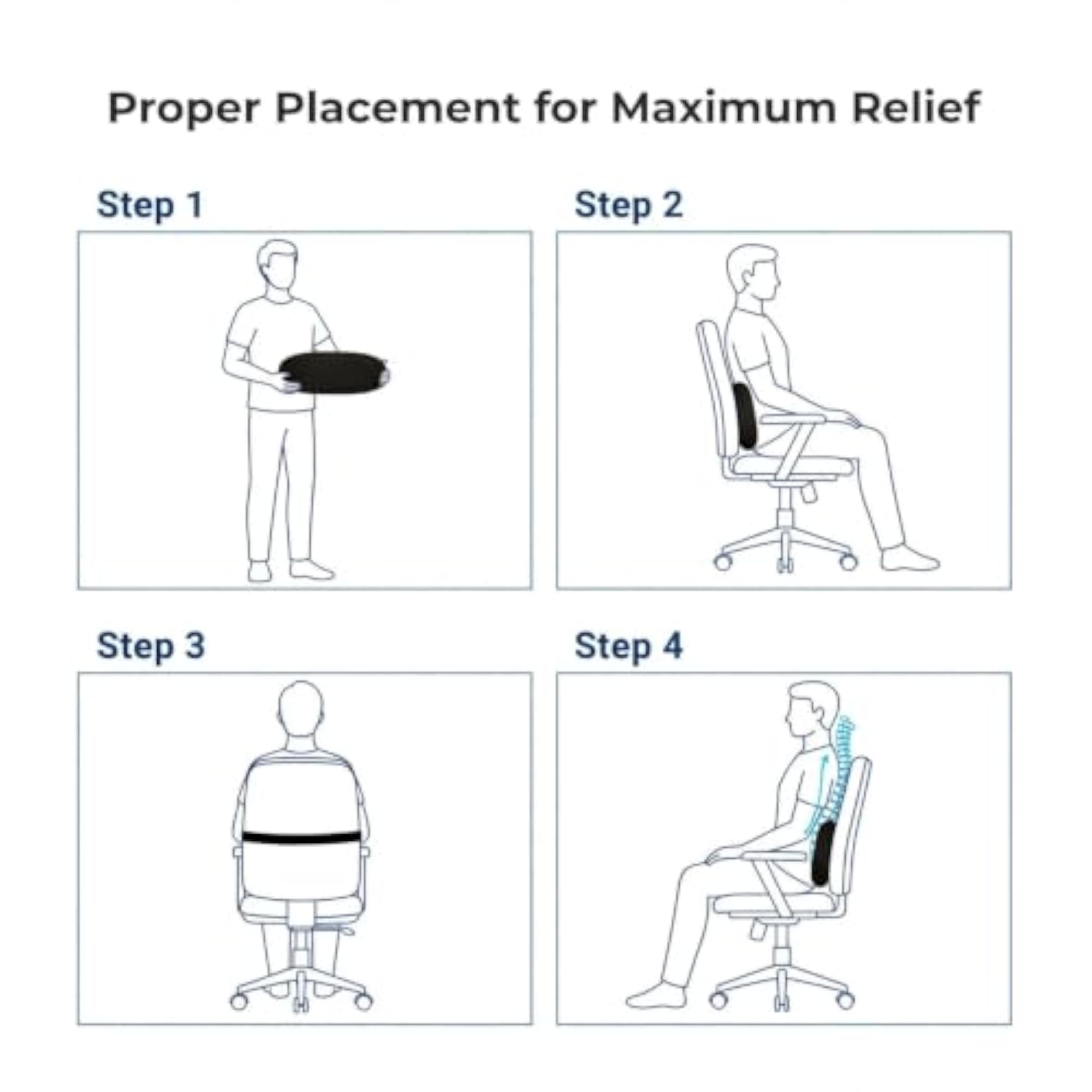 High Density Foam Lumbar Back Roll for Pain Relief