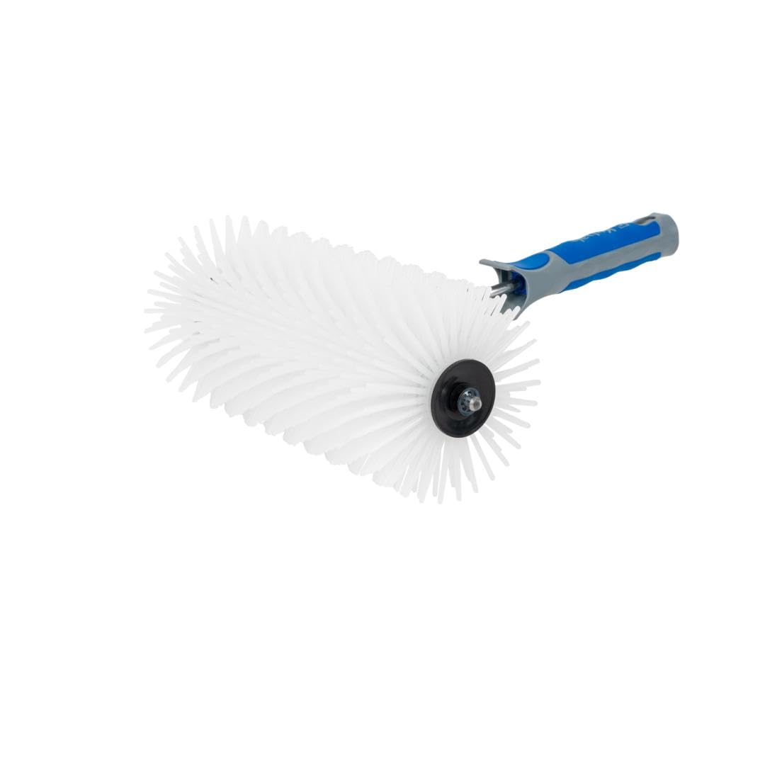 Spiked Aerator Roller for Self-Leveling Concrete, Flooring, Screeding, and Latex, Rolling Attachment Removes Air Bubbles for a Smooth Floor Finish, 300 mm Wide and 40mm Spike Length