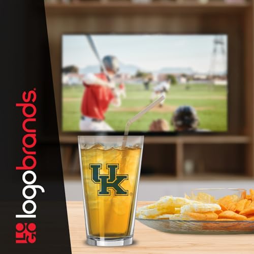 Image of Logo Brands NCAA 16 oz Pint Glass - Durable Glass With Bold Team Color- Chip-Resistant Rim Drinkware For Fans, Tailgates, Home Bars & Everyday Use