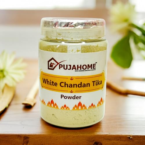 Image of White Chandan- 100 Gram | Tika Powder | Chandan Powder for Religious Pooja and Tilak | Natural and Pure Gopi Sandalwood for Mandir, Aarti, Temple Rituals and Hawan