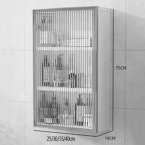 Wall-Mounted Black Wooden Cabinet with Doors - No Drill Installation, Ideal for Bathroom, Kitchen, Laundry, Bedroom Storage (50x14x60cm)