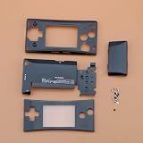 Metal Aluminum Housing Shell Case Faceplate Cover with Full Screws for Gameboy Micro GBM Replacement (Black)