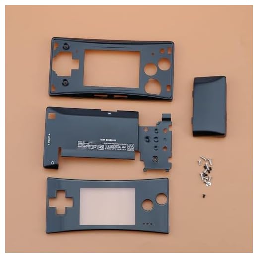 Metal Aluminum Housing Shell Case Faceplate Cover with Full Screws for Gameboy Micro GBM Replacement (Black)