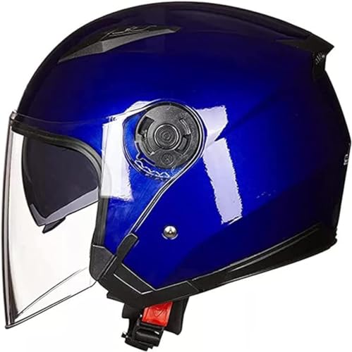 Casque de moto à face ouverte rétro taille M pour adultes avec double visière