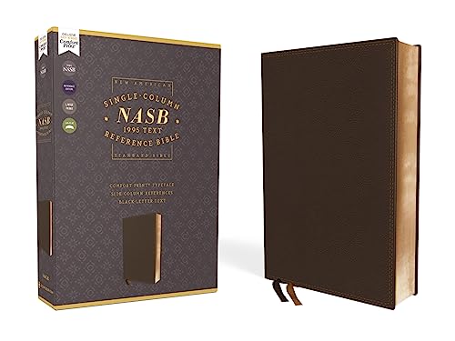 Nasb, Single-Column Reference Bible, Wide Margin, Leathersoft, Brown, 1995 Text, Comfort Print: New American Standard Bible, Brown, Leathersoft, 1995 