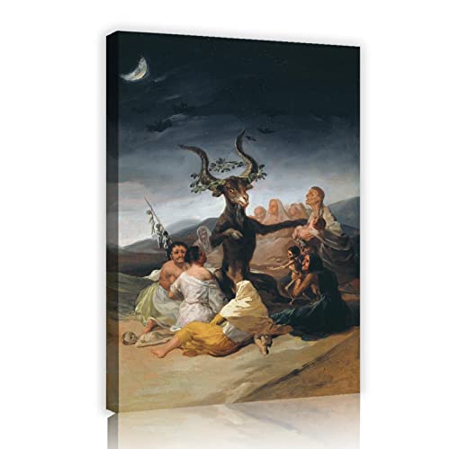 Toile Goya Sabbat des Sorcières prête à suspendre pour corriger un mur vide