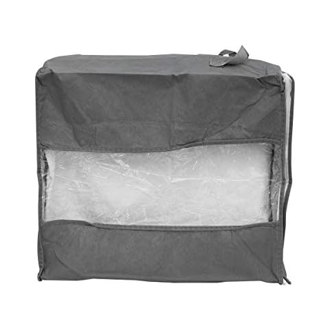 BESTOMZ Blanket Bag with Zipper and Handles Large Storage Bag for Comforters Clothes Grey 44x30x48cm (Zipper Color Random) Cover